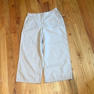 Eileen Fisher Organic Cotton Wide Leg Trouser Pants; Size Medium